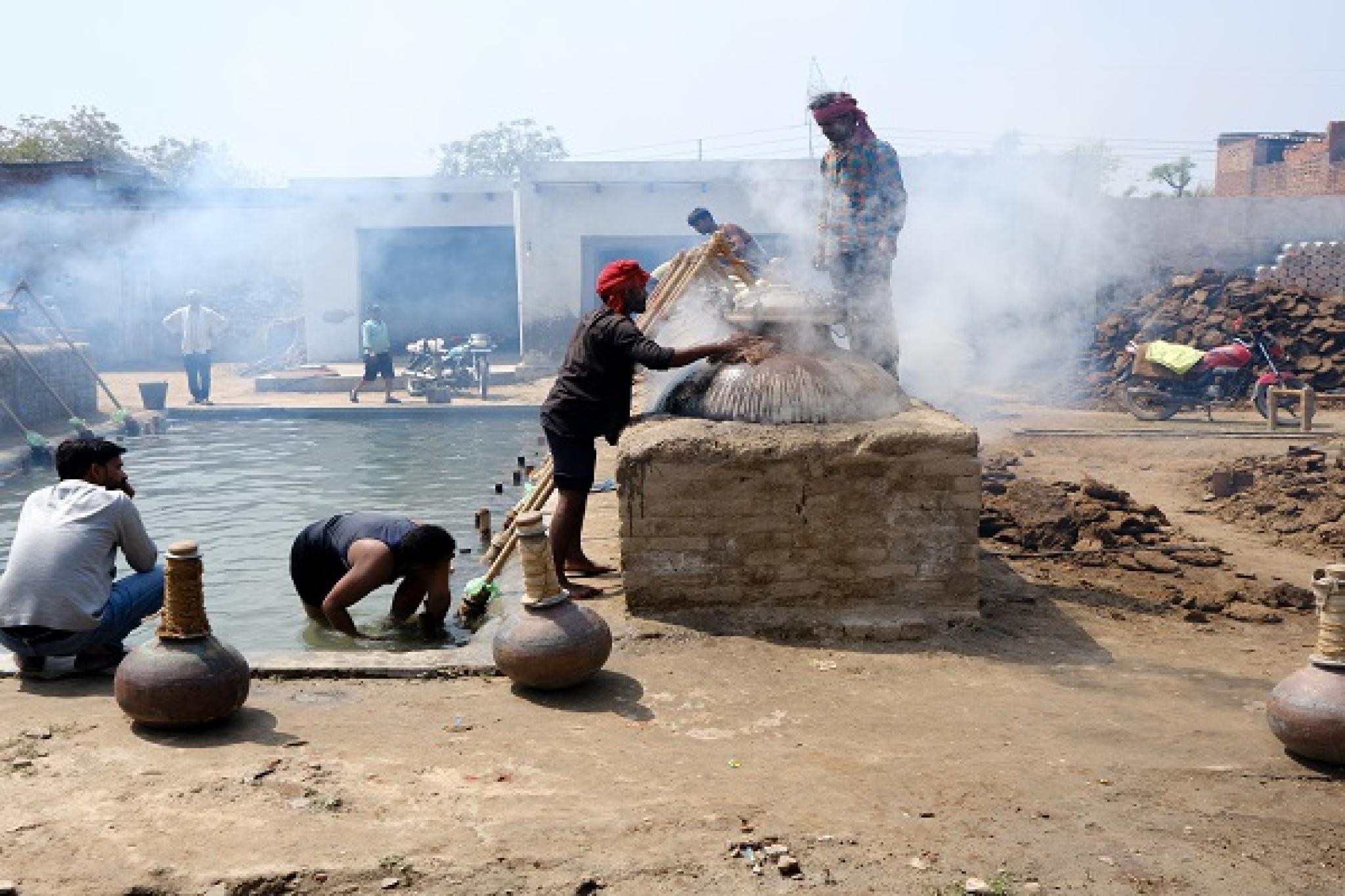 Attar distillation in Hasayan (Photo supplied by Giti Datt)